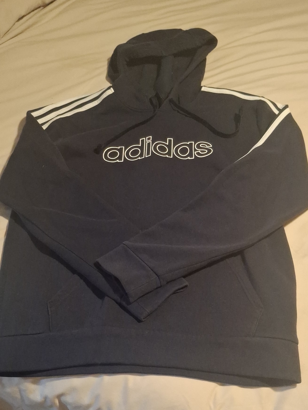 Mens Adidas Navy Hooded Sweatshirt